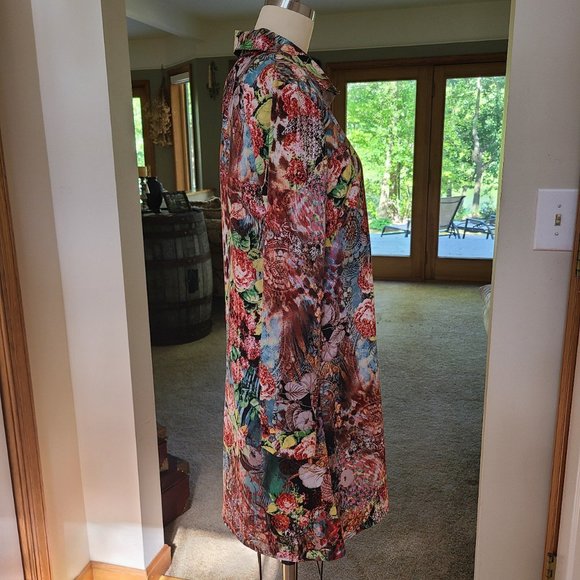 Button up collared floral dress - Picture 2 of 4